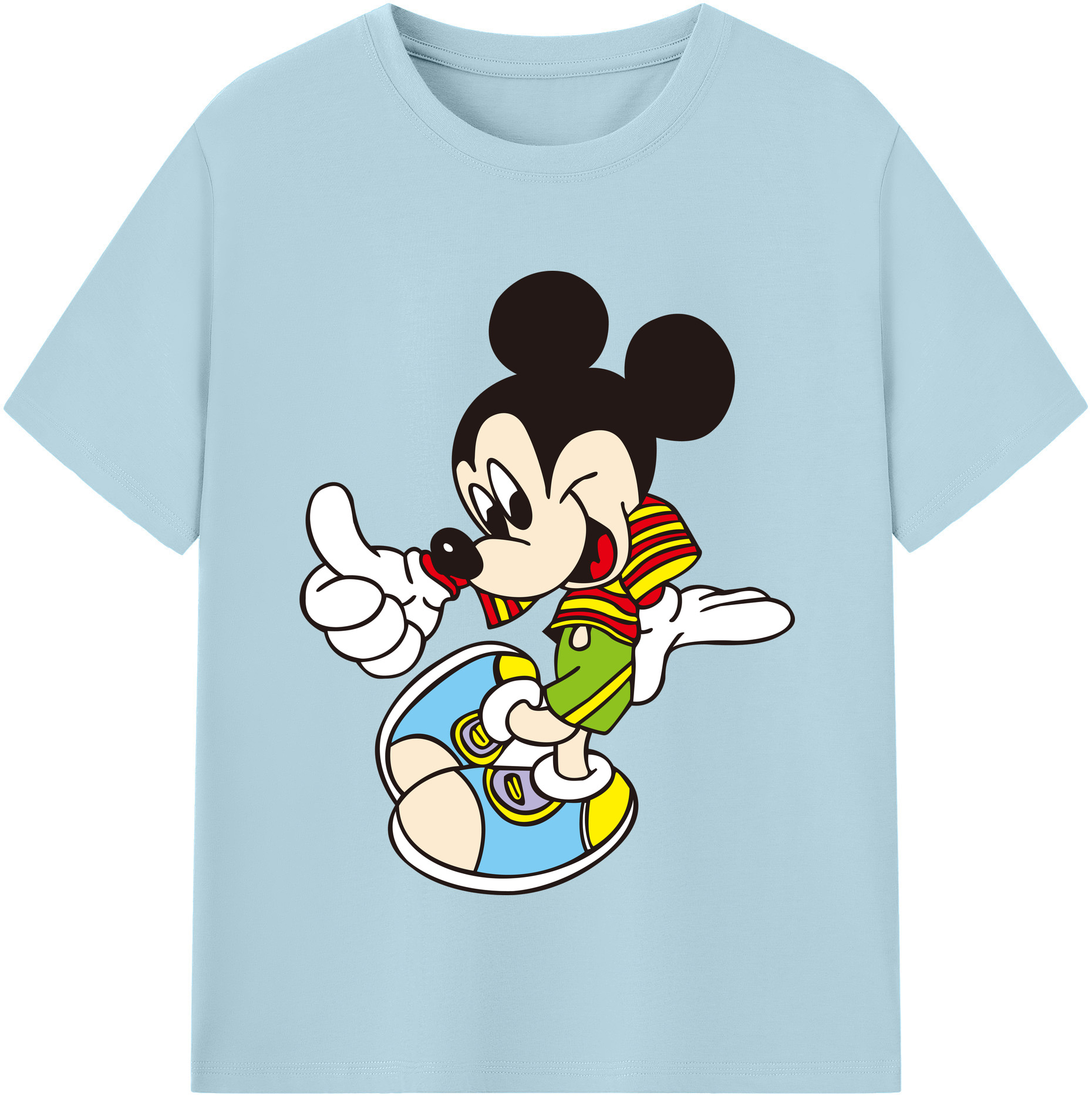 （画像用） ミッキーマウス Mickey Mouse 綿100％半袖Tシャツ（フロントプリント）